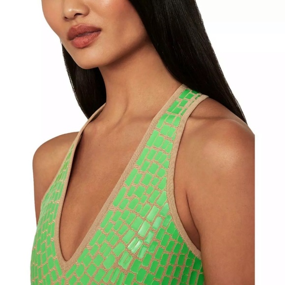 BCBGMAXAZRIA Gemma Green Textured Mini Bodycon Dress XS - Picture 2 of 8